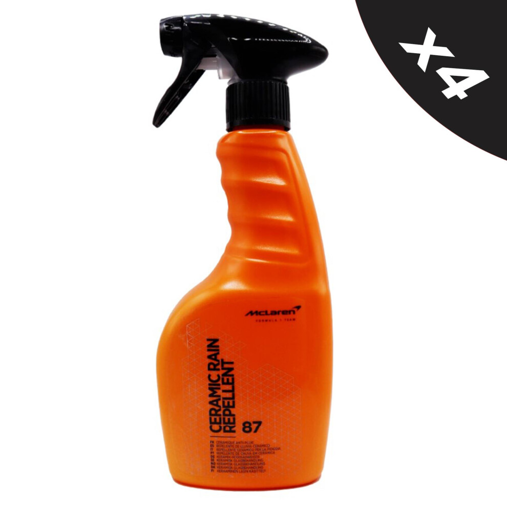 Mclaren Ceramic Rain Repellant Car Window Rain Water Repellent Spray 4X500ml 5056820515601