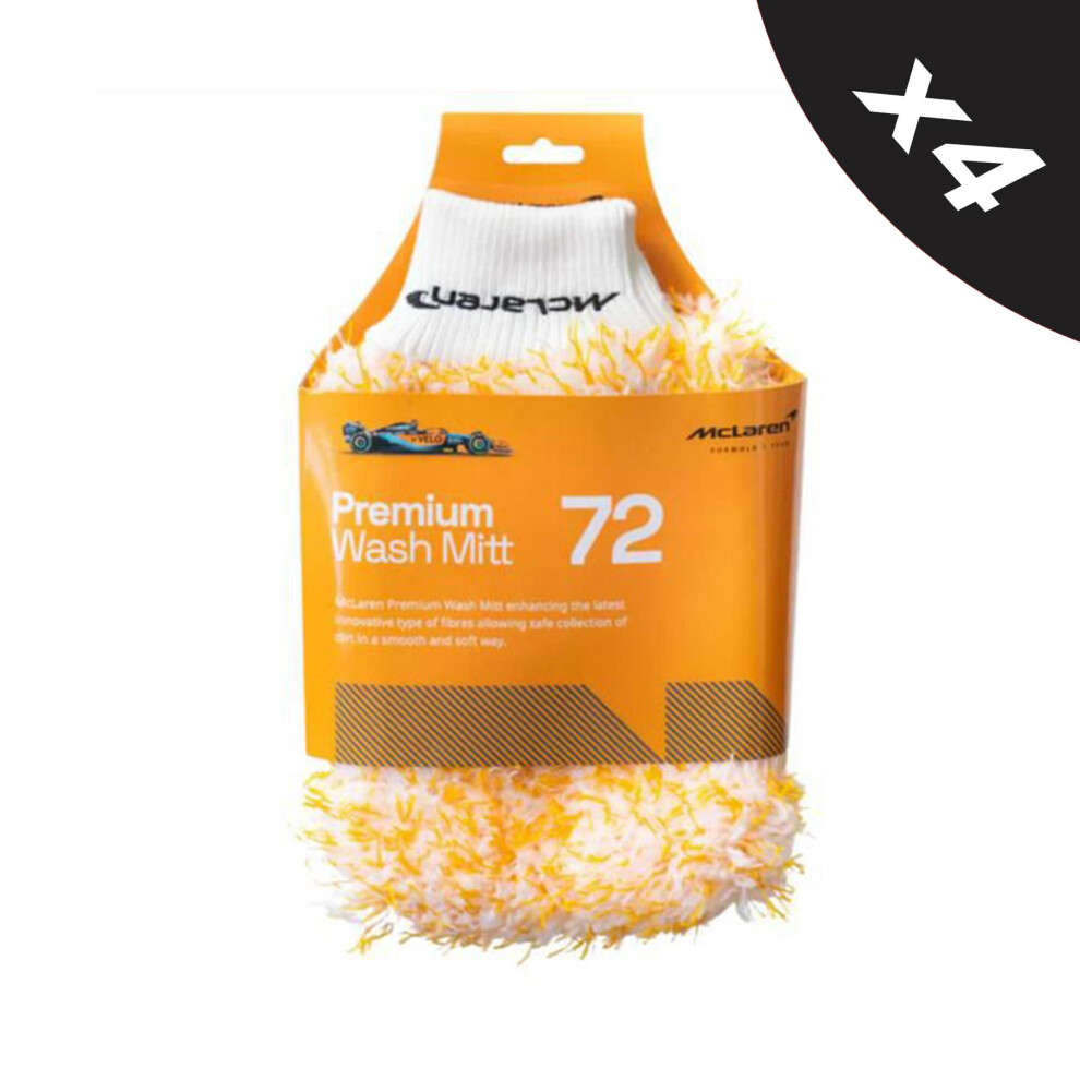 4x McLaren Premium Car Wash Mitt Thick Ultra Soft Glove Scrub Cleaning Sponge-image-OPC-PFJN77M-NEW