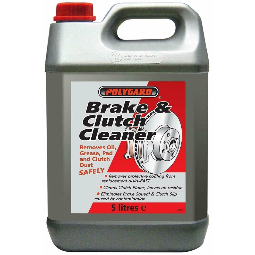 Brake & Clutch Cleaner Removes Oil Grease Dust Pats Degreaser Polygard 5L