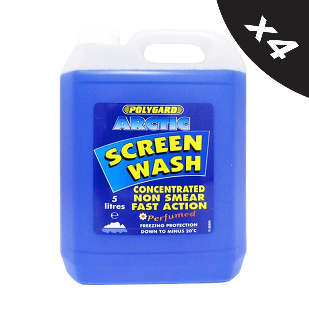 Polygard Arctic Windscreen Screen Wash 5 Litre -20C Concentrate 4X5l 5056820516349