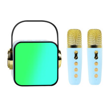 Bluetooth karaoke reproduktor pre deti Dospelý karaoke stroj s 2 bezdrôtovými mikrofónmi Prenosná Bluetooth karaoke hračka pre deti