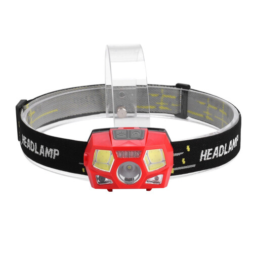 USB Rechargeable Mini LED Headlamp Wave Induction Headlight Band For Outdoors Camping(Red)