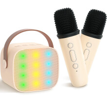 Karaoke stroj pre deti a dospelých Mini prenosný Bluetooth reproduktor s 2 bezdrôtovými mikrofónmi s podporou TF Card Speaker