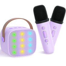 Karaoke stroj pre deti a dospelých Mini prenosný Bluetooth reproduktor s 2 bezdrôtovými mikrofónmi s podporou TF Card Speaker