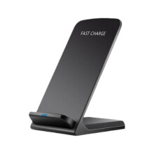 Chronus Fast Wireless Charger Stand Qi Charging Dock for Samsung Galaxy S25 S24 S23 S22 Ultra/S21/Note 20/S20/S10+ for iPhone 16-11 Pro Max(Black)
