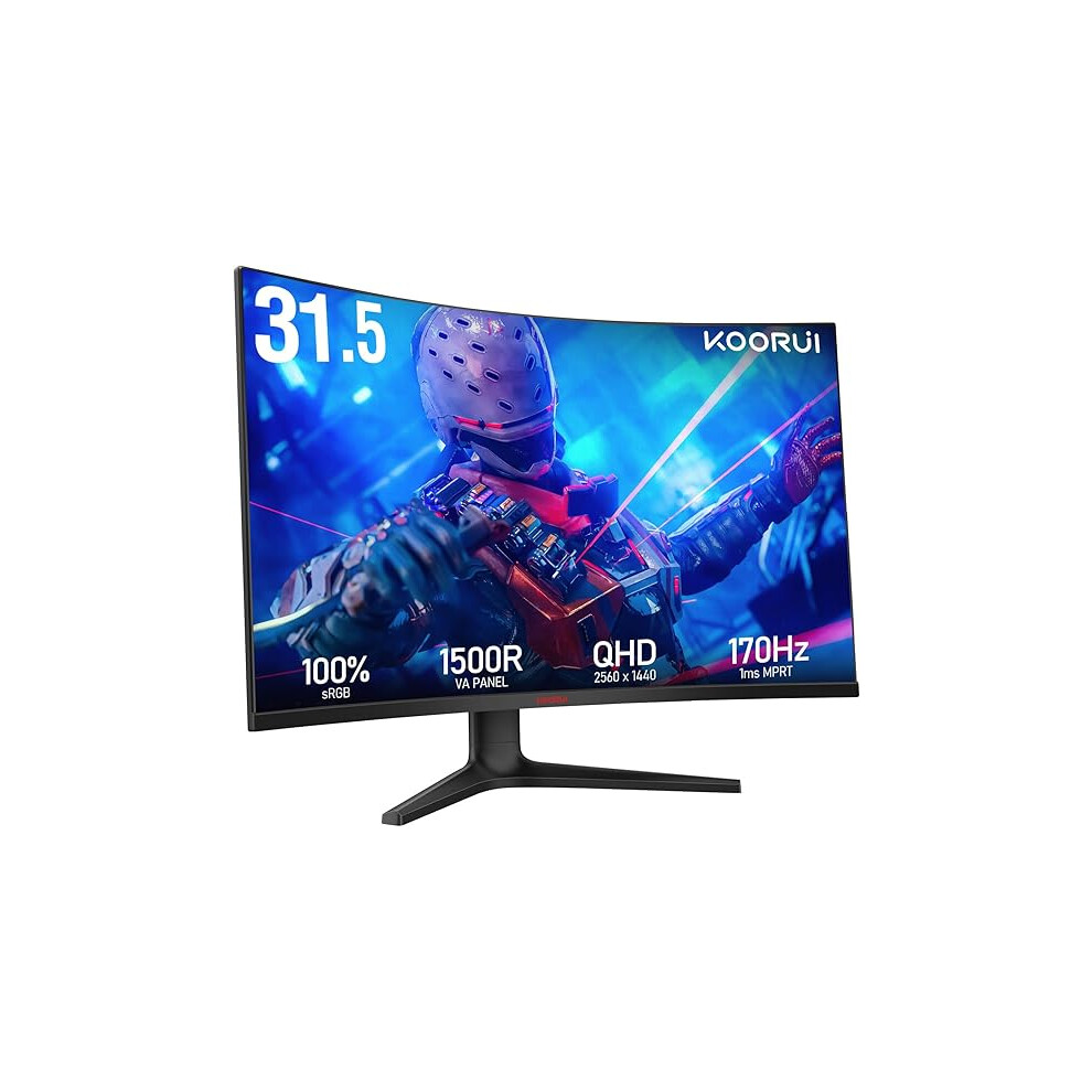 Monitors 31.5 Inch Computer Monitor Qhd 1440P Ultrawide Gaming Monitor 170Hz Va 1500R With Ultra-Thin, Hdmi X2 /Dp, Vesa Compatible, Tilt Adjustable