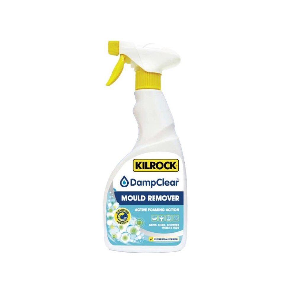 Kilrock Damp Clear Active Mould Remover Foaming Spray 500Ml - Professional Strength, Interior & Exterior