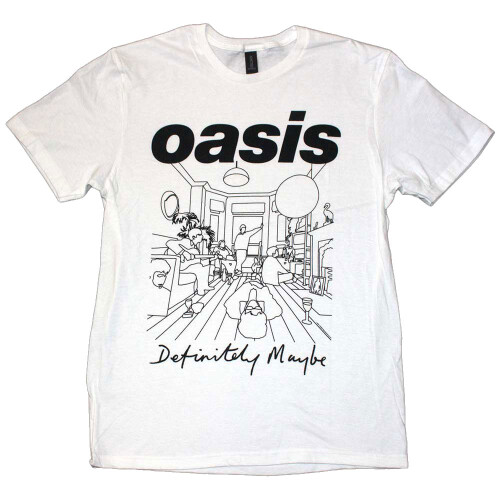 Oasis (XL, White) Oasis Definitely Maybe Line Drawing T Shirt 1