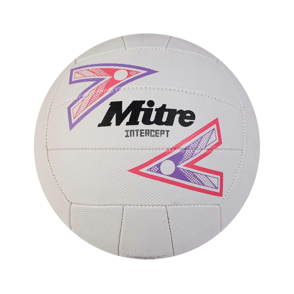 (5, White/Purple/Pink) Mitre Intercept Netball