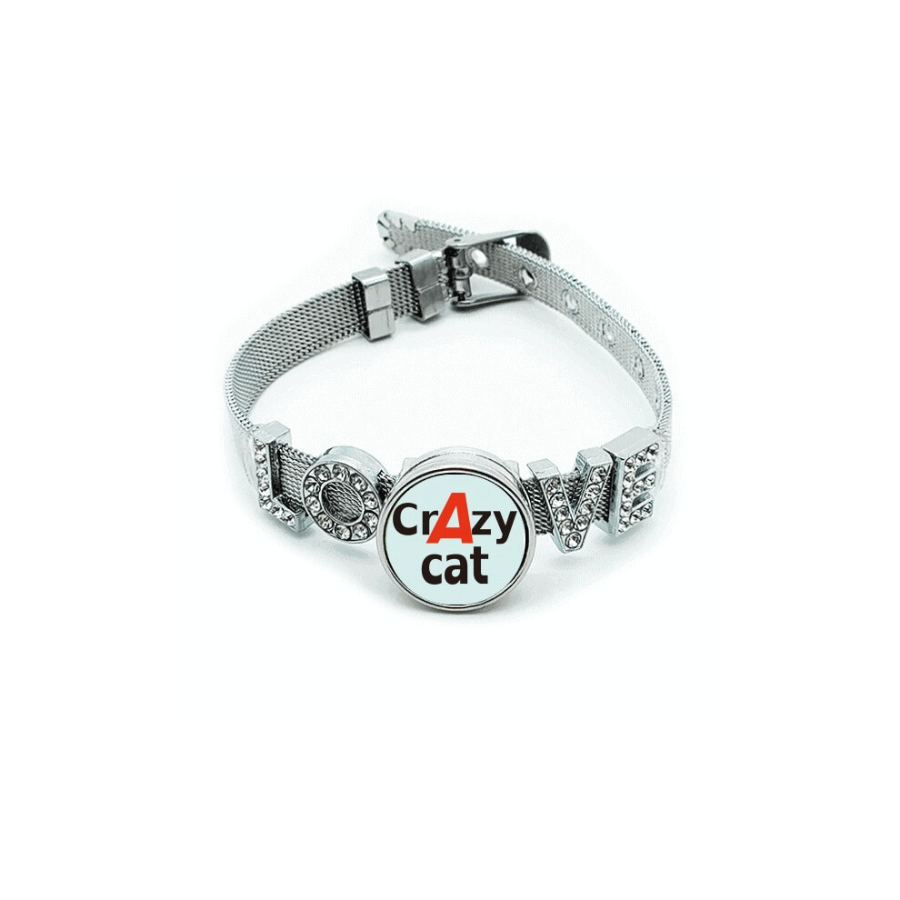 Photos - Bracelet brief best cool cat  Wristband Crystal Love Adjustable Bangle