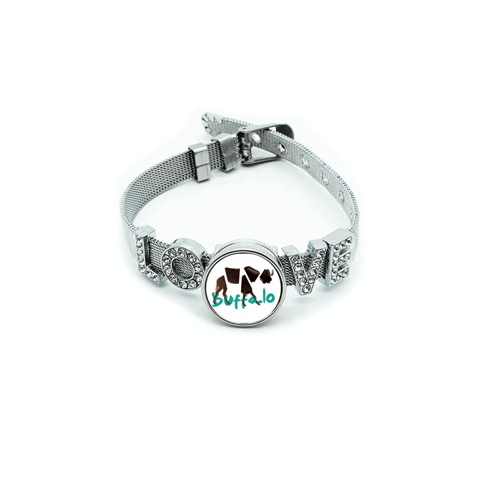 Photos - Bracelet Buffalo Body Rips Horns Art Deco Fashion Wristband Crystal Love Adjustable Bangle