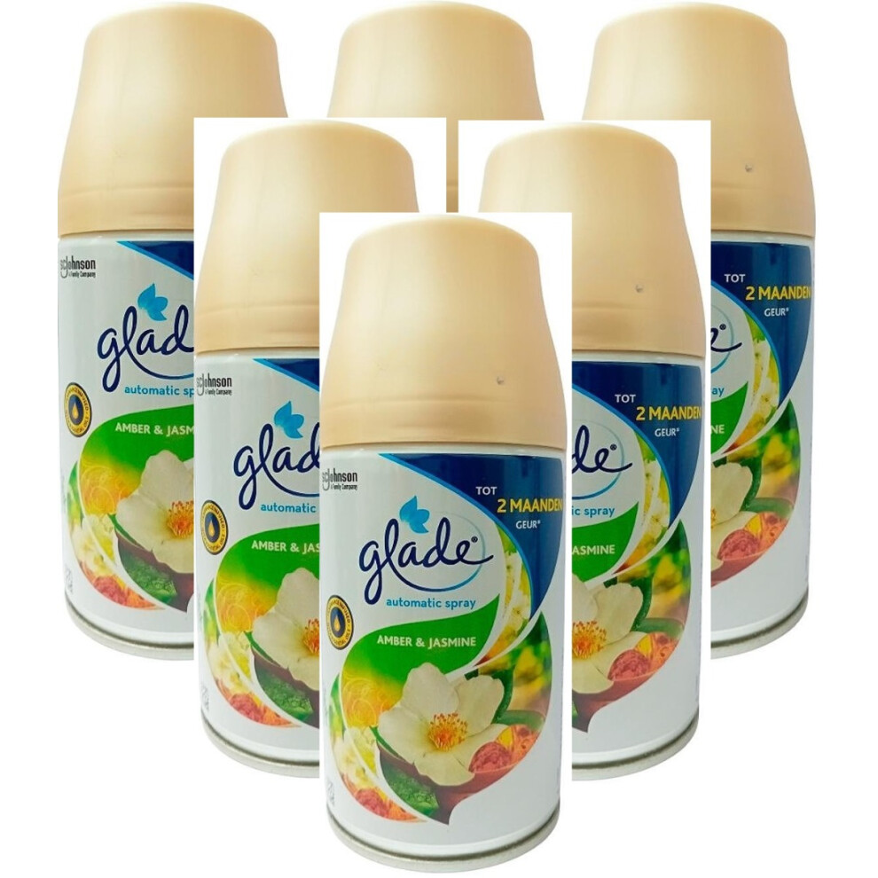 6 x Glade Automatic Spray Refill 269ml - Amber & Jasmine