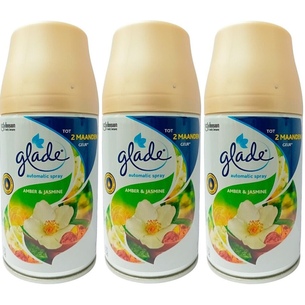 3 x Glade Automatic Spray Refill 269ml - Amber & Jasmine