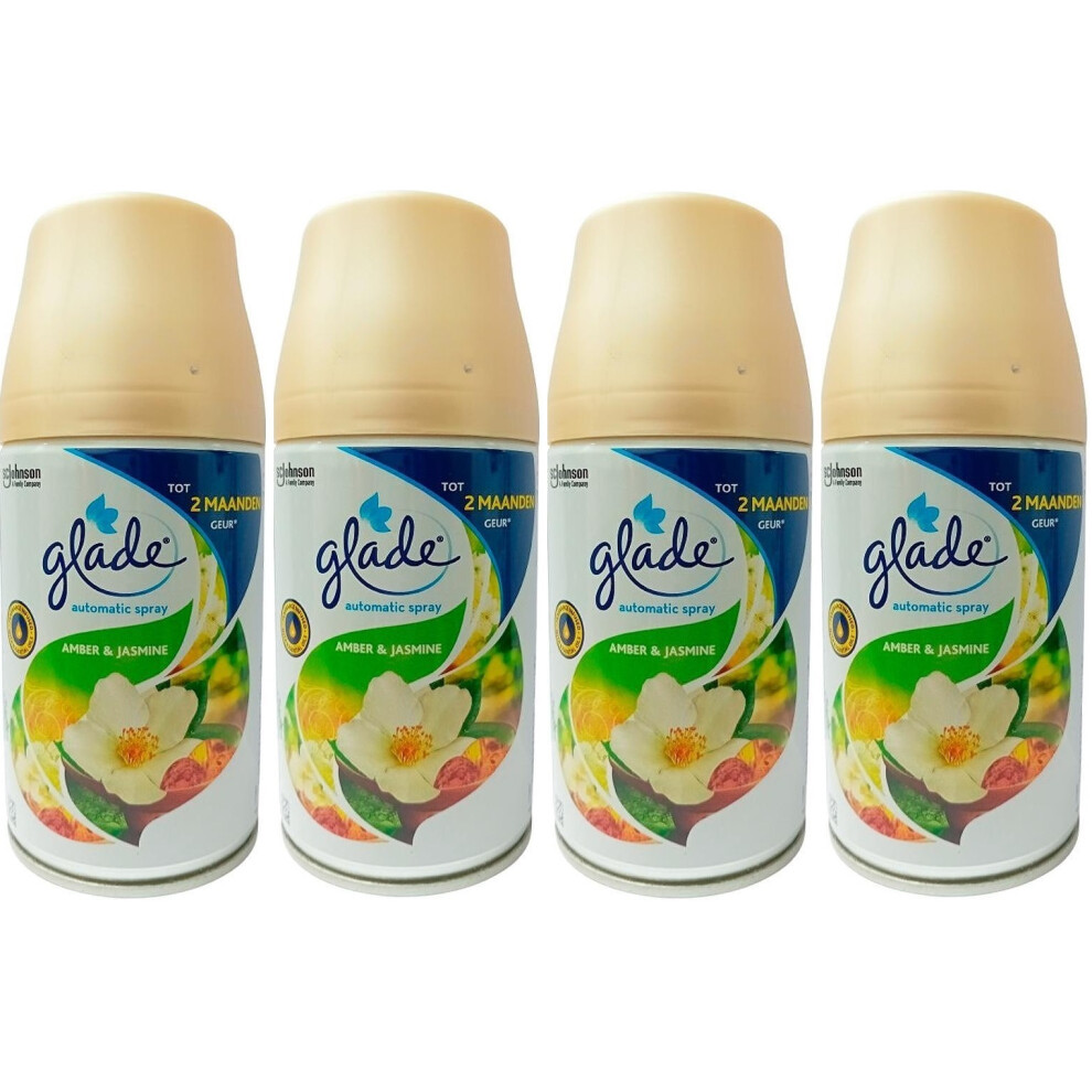 4 x Glade Automatic Spray Refill 269ml - Amber & Jasmine