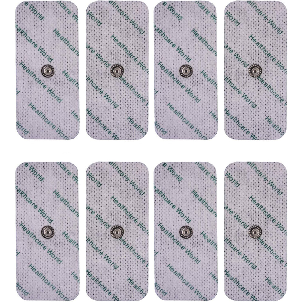 Healthcare World 8 Tens Electrode Pads With Large 3.9Mm Stud