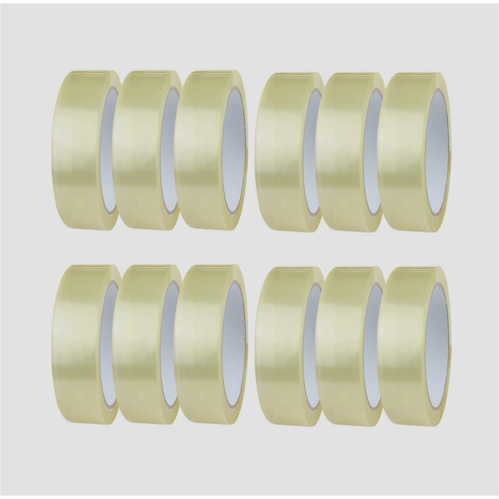 (12 Rolls) Clear Tape 24mm x 66 Meter Stationery Selotape