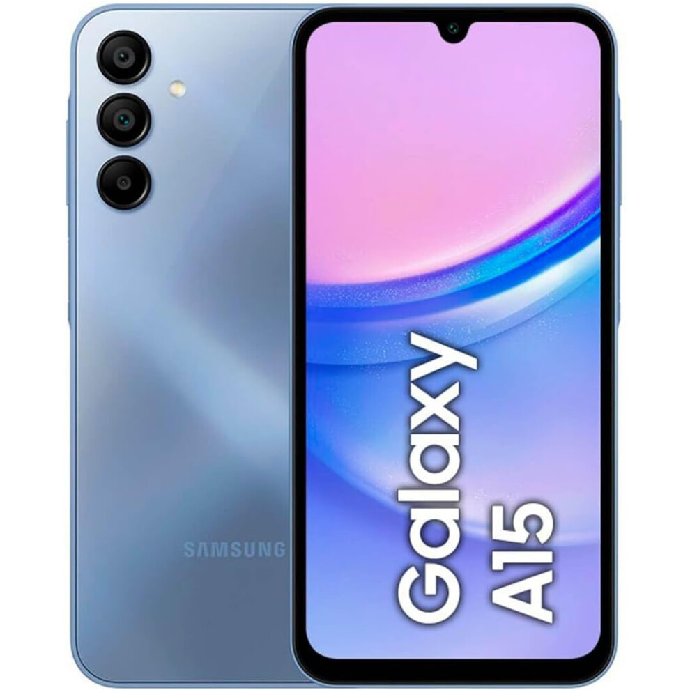 (Blue) Samsung Galaxy A15 5G 6GB Ram 128GB Dual Sim, Unlocked to all Carrier, with official 25W UK Adapter (EP-T2510) Retail Pack and Clear Case