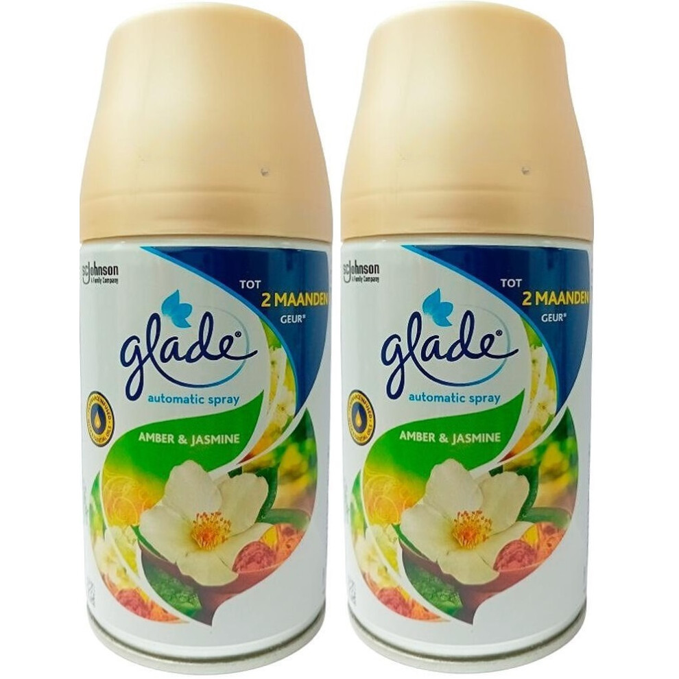 2 x Glade Automatic Spray Refill 269ml - Amber & Jasmine