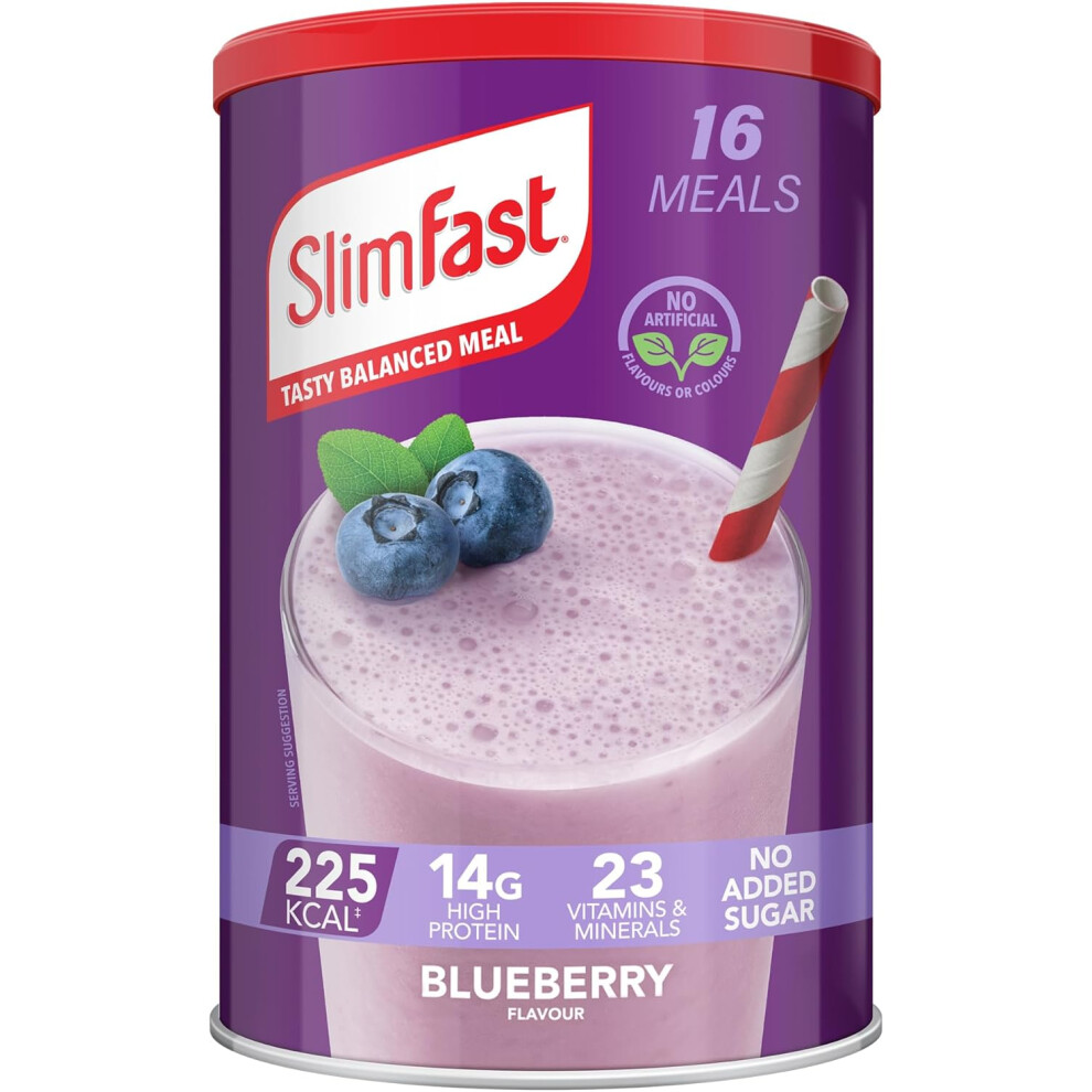 (SlimFast Meal Replacement Shake for Weight Loss & Balanced Diet, Vitamins and Minerals, Low Calorie, High Protein, Blueb) SlimFast Meal Replacement S