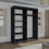 MN Furniture (Black , 150 cm ) Stylish Sliding wardrobe with Curved Mirror 2