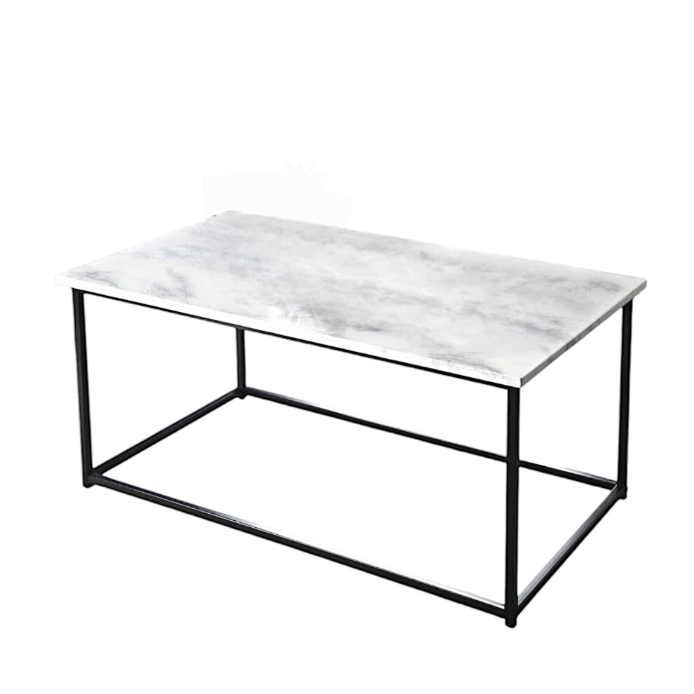 Modern Coffee Table Marble Effect Living Room Table Set Sofa