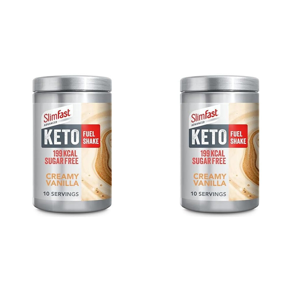 (320 g (Pack of 2)) SlimFast Advanced Keto Fuel Shake for Keto Lifestyle, Creamy Vanilla Flavour, 10 Servings, 320g