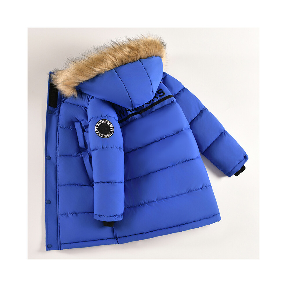 Xcsgsra (Blue, 6-7Years) Kids Boys Coat Fur Hooded Parka Jacket Warm Long Blue,Not,Specified