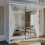 MN Furniture (White, 203 cm ) Stylish Sliding wardrobe with Curved Mirror 1