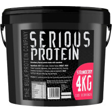 (Strawberry) SERIOUS PROTEIN Protein Powder 4kg Low Carb Supports Lean Muscle Growth