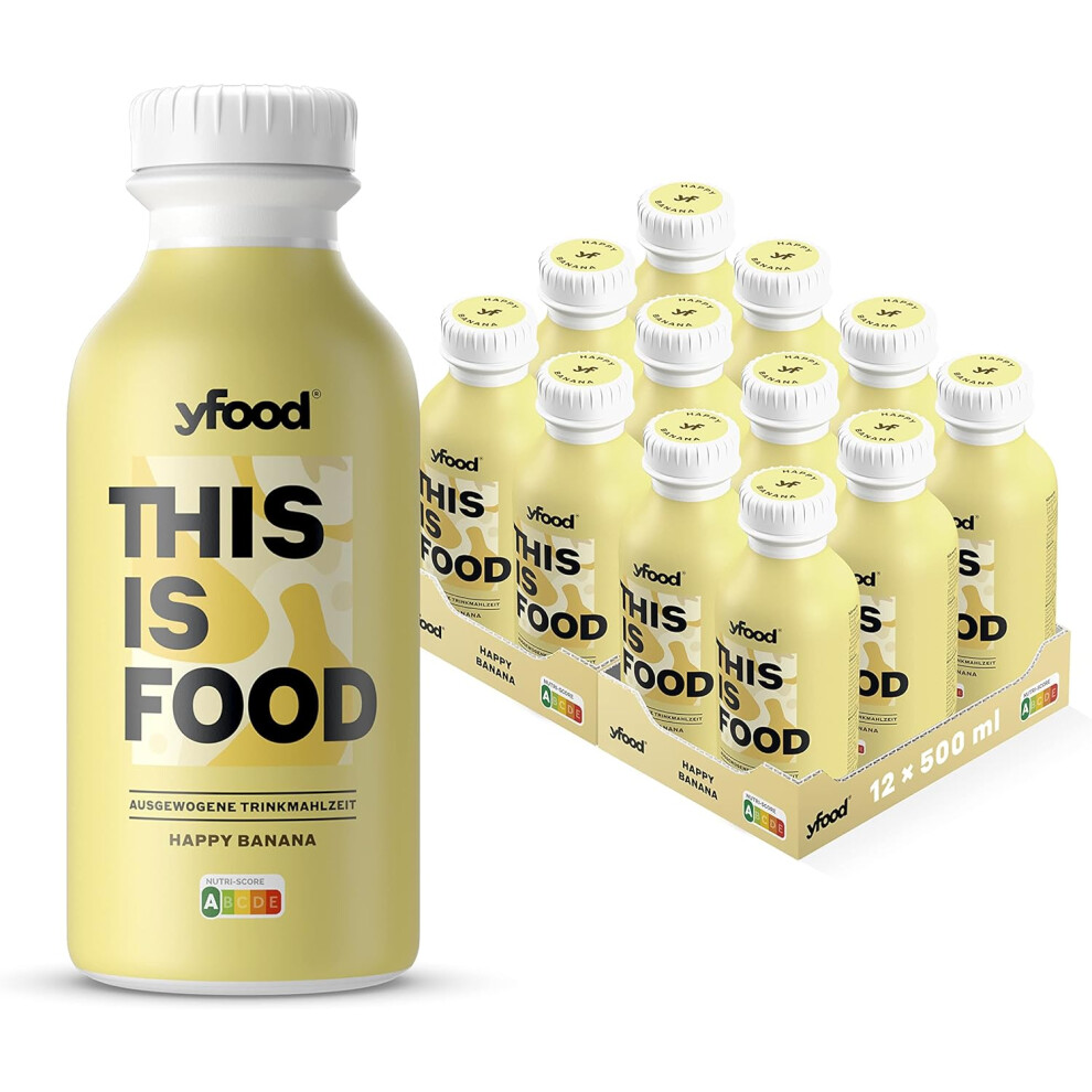 Yfood (Happy Banana) Classic Choco, Tasty Meal Replacement, This Is Food Drink, 34G Of Protein, 26 Vitamins And Mineral (12 X 500Ml)