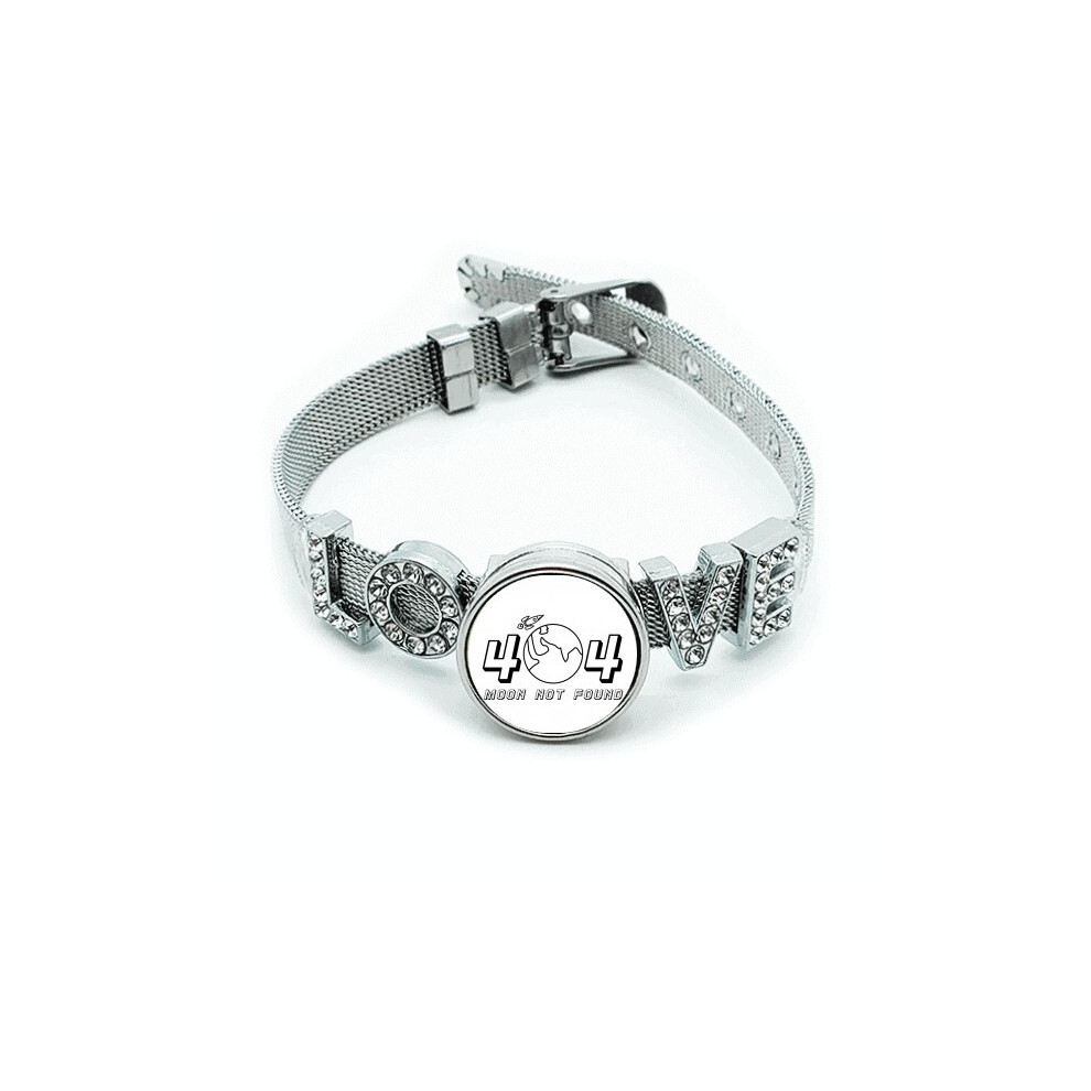 Photos - Bracelet Earth Moon Around Spacecraft  Wristband Crystal Love Adjustable Bangle