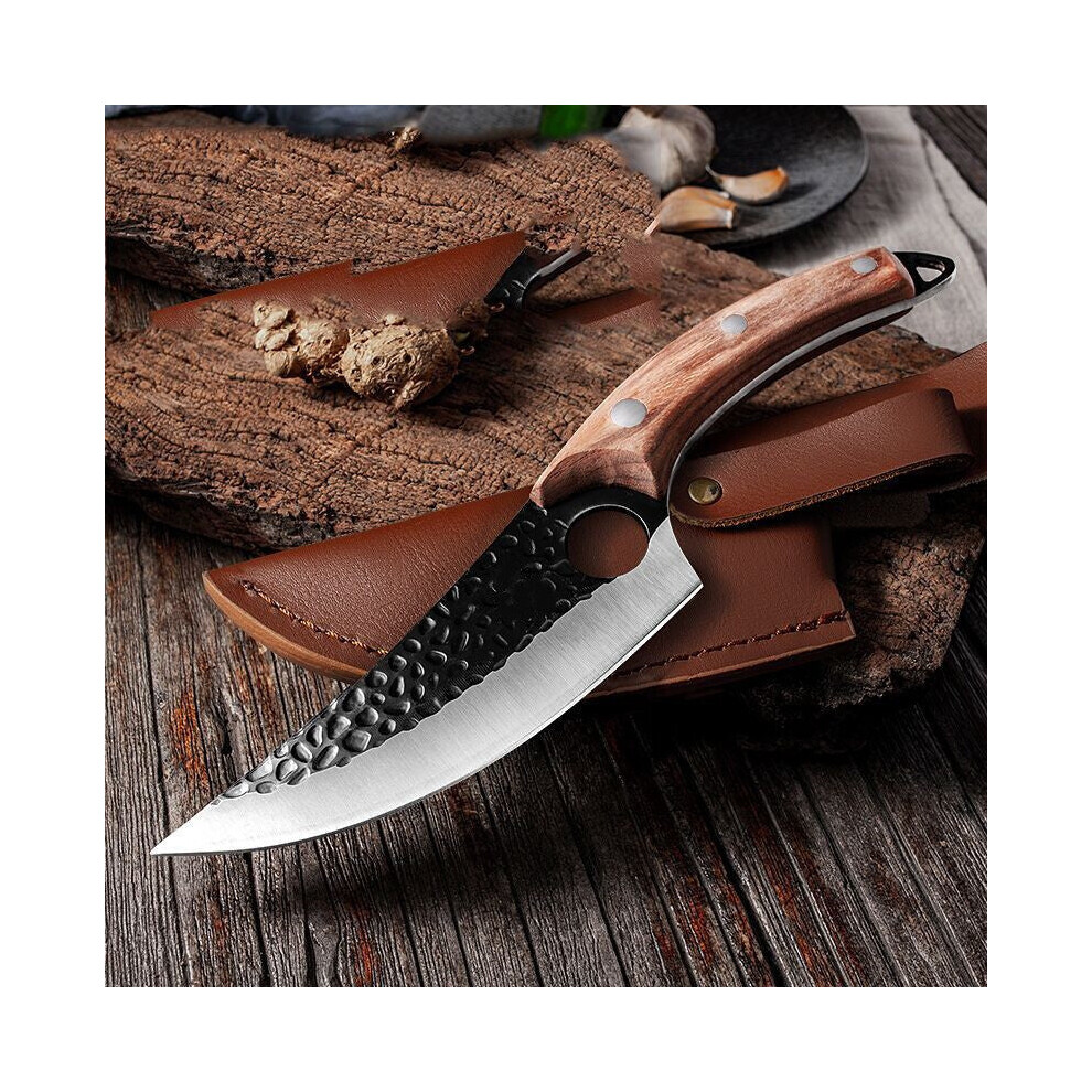 (Sheath Brown) Kitchen knife for all purposes, handmade knife, chef's knife professional knife, sharp meat knife with exquisite leather bag, boning kn