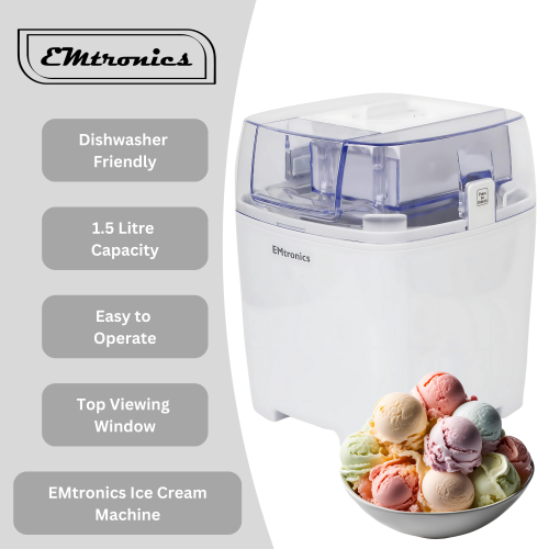 EMtronics EMtronics 1.5L Electric Ice Cream Maker - White 1