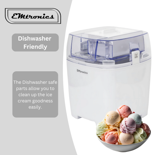 EMtronics EMtronics 1.5L Electric Ice Cream Maker - White 2