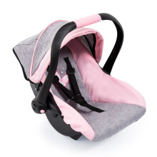 Bayer Design 67933AA Spielzeug-Autositz Easy Go für Neo Vario Kinderwagen mit Bezug, Puppenzubehör, rosa-grau mit Schmetterling, grau/rosa, für P