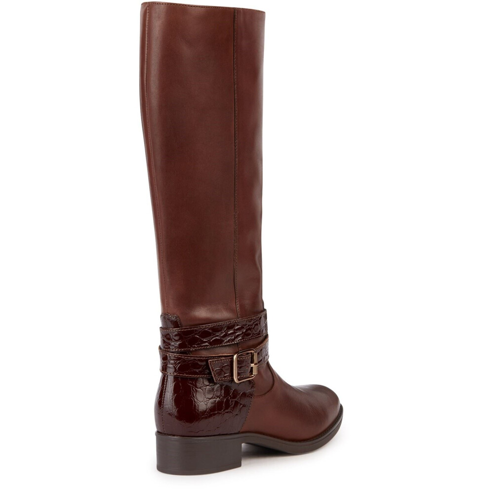 Geox Women's Brown D Felicity Leather Boots Uk Size 5 - Image 2