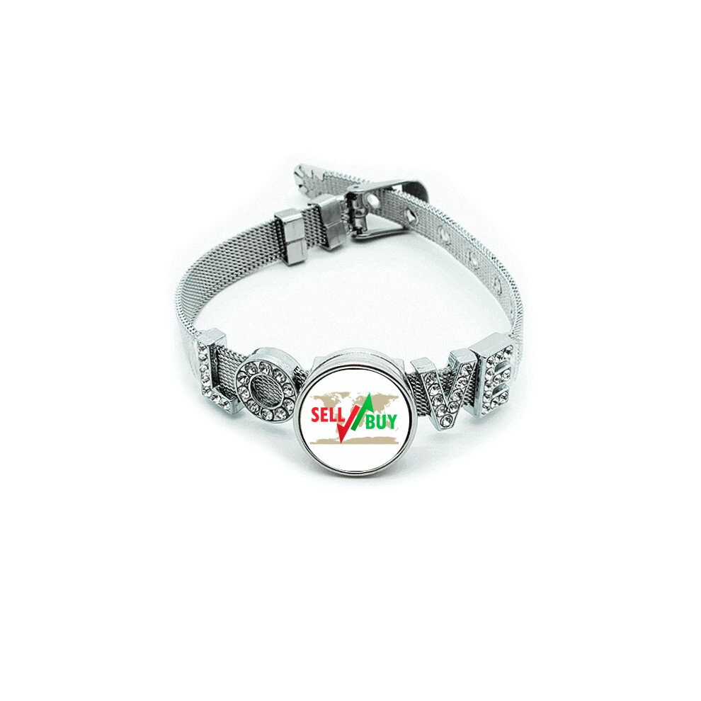 Increase Sales Decrease Profit Loss Bracelet Wristband Crystal Love Adjustable Bangle