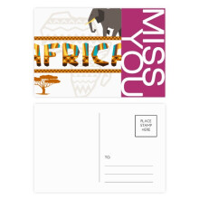 Africa Map Elephant African Savanna Miss Postcard Set Thanks Card Mailing Side 20pcs