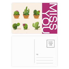 Cactus Succulents Potted Illustration Miss Postcard Set Thanks Card Mailing Side 20pcs