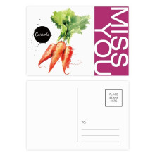 Carrot Vegetable Tasty Healthy Watercolor Miss Postcard Set Thanks Card Mailing Side 20pcs