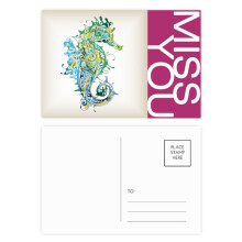 Colorful Hippocampus Marine Life Pattern Miss Postcard Set Thanks Card Mailing Side 20pcs