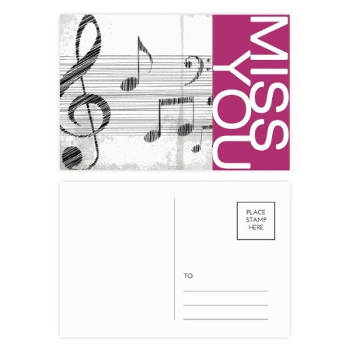 Classical Beatiful Music Simple Pattern Miss Postcard Set Thanks Card Mailing Side 20pcs