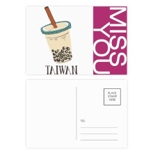 Drink Pearl lk tea Food Taiwan Miss Postcard Set Thanks Card Mailing Side 20pcs
