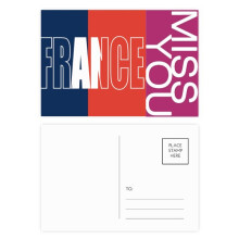 France Country Flag Name Miss Postcard Set Thanks Card Mailing Side 20pcs