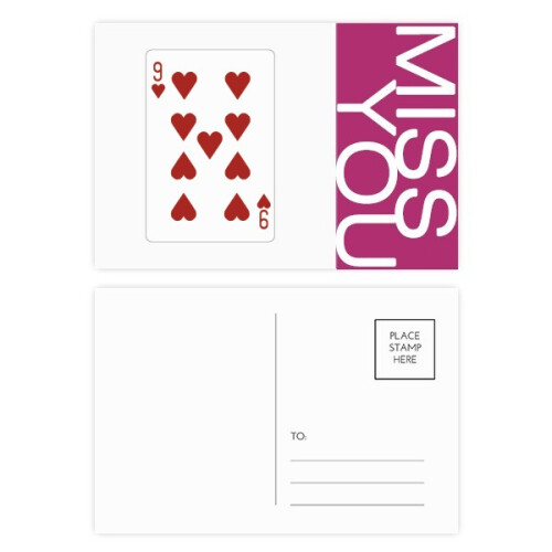 Heart 9 Playing Cards Pattern Miss Postcard Set Thanks Card Mailing Side 20pcs
