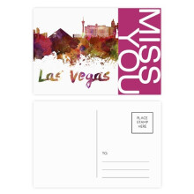 Las Vegas America City Watercolor Miss Postcard Set Thanks Card Mailing Side 20pcs