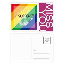 LGBT Rainbow Flag I Support Miss Postcard Set Thanks Card Mailing Side 20pcs