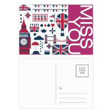 Tower Ballon Soldier UK Big Ben England Miss Postcard Set Thanks Card Mailing Side 20pcs