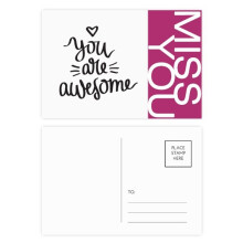 You Are Awesome Quote Miss Postcard Set Thanks Card Mailing Side 20pcs