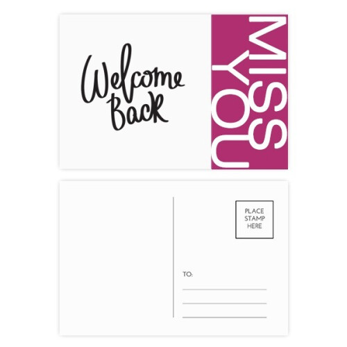 Welcome Back Quote Miss Postcard Set Thanks Card Mailing Side 20pcs